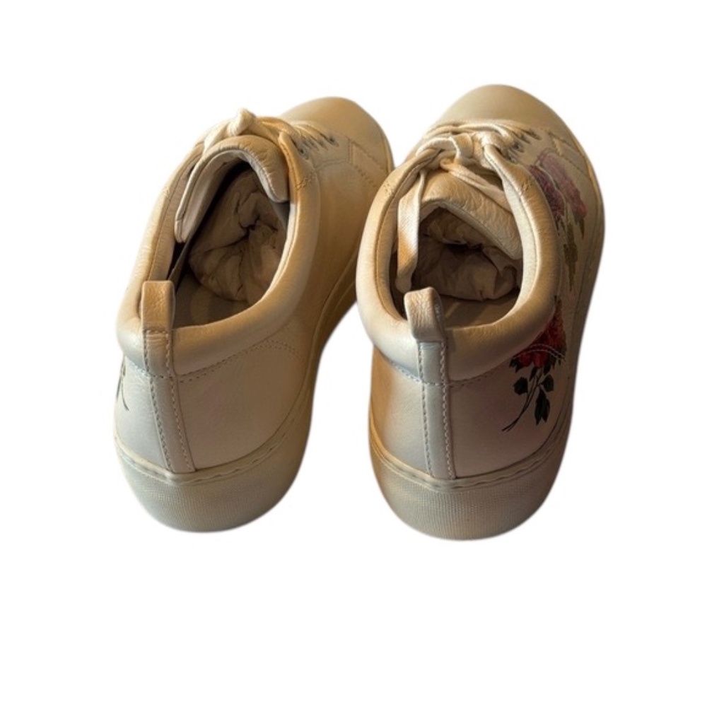 NWOT-J Slides Cream Sneakers with Red Floral Embroidery - Picture 7 of 14